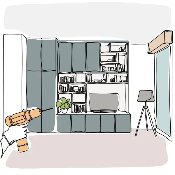 Visuel pour l'installation d'un meuble sur mesure